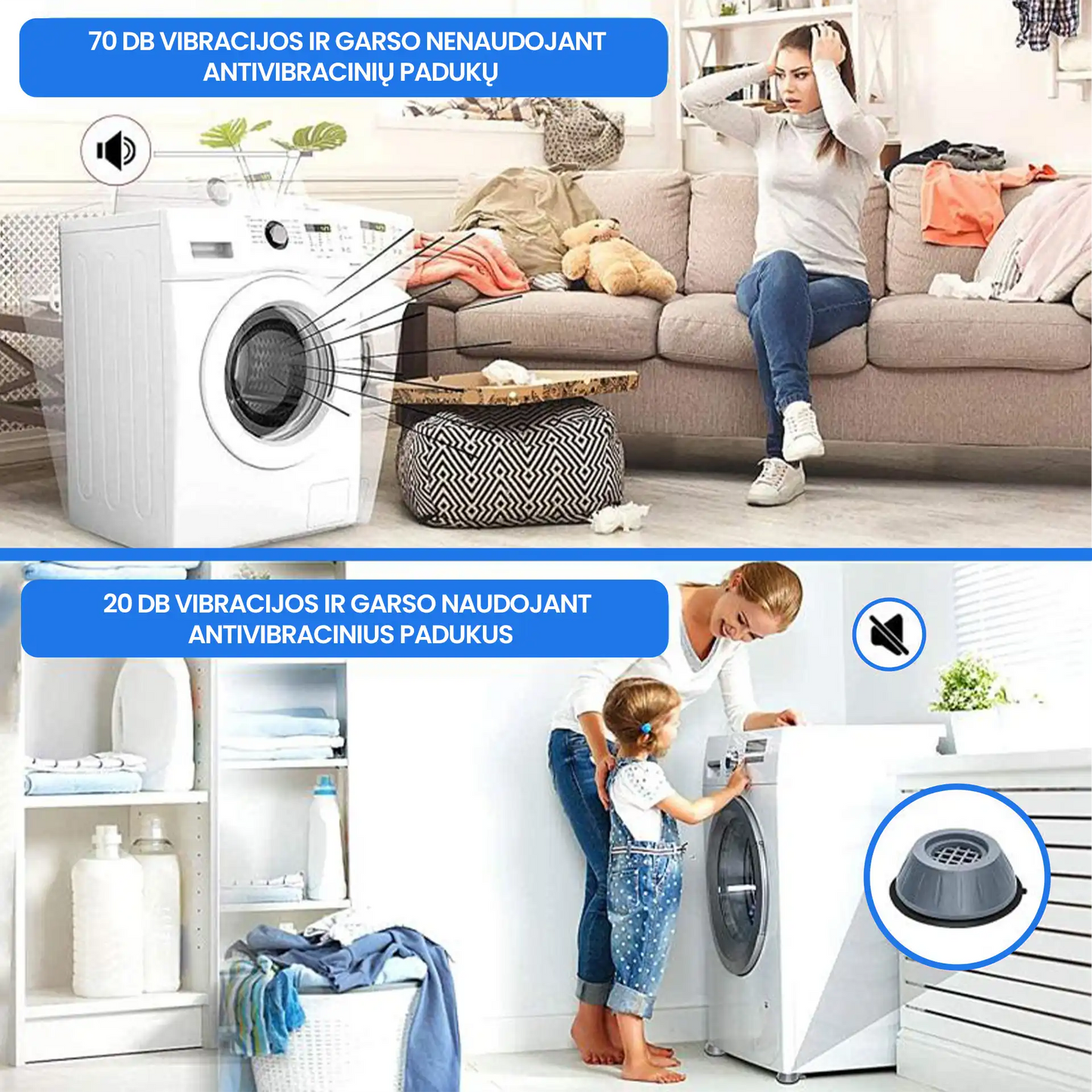 MaxFix™ - antivibraciniai padai skalbimo mašinoms