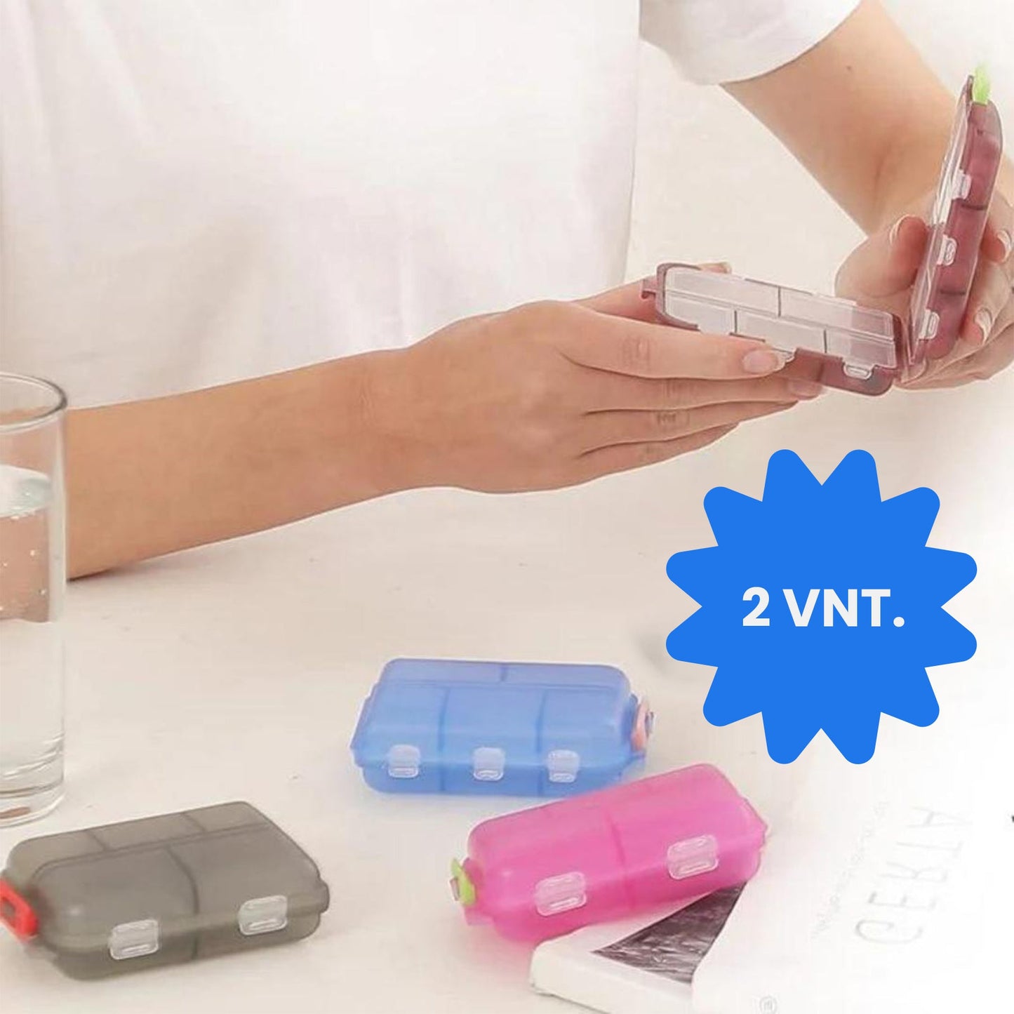 TravelMed™ - nešiojama tablečių dėžutė (2 vnt.)