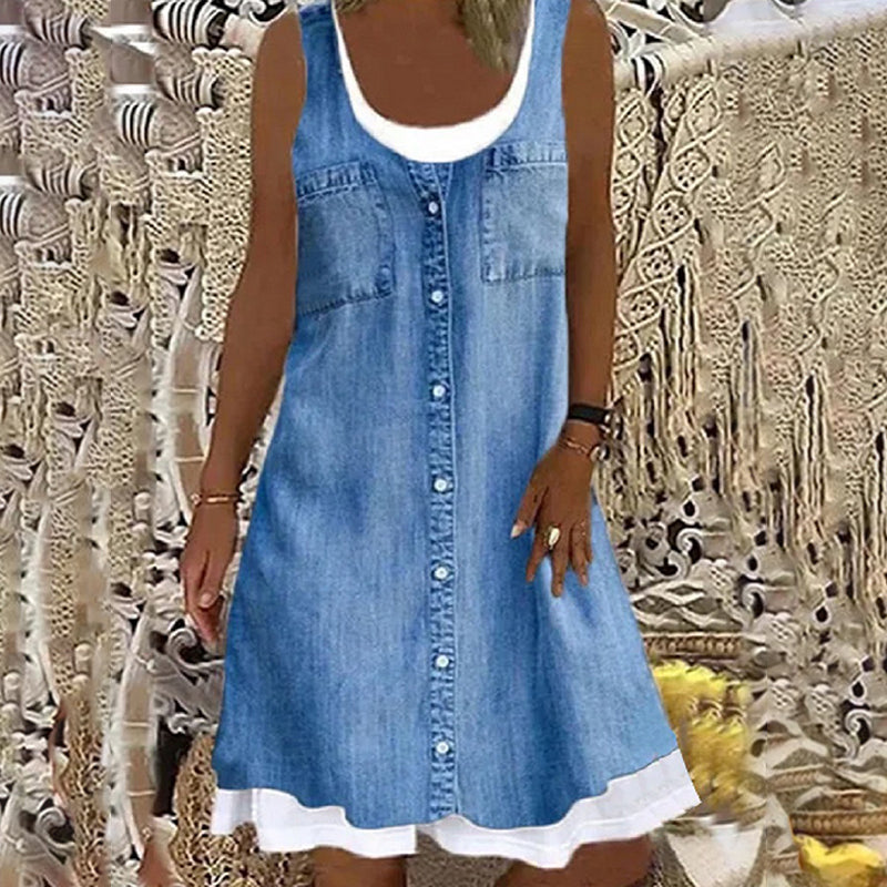 Džinsinė laisvalaikio suknelė