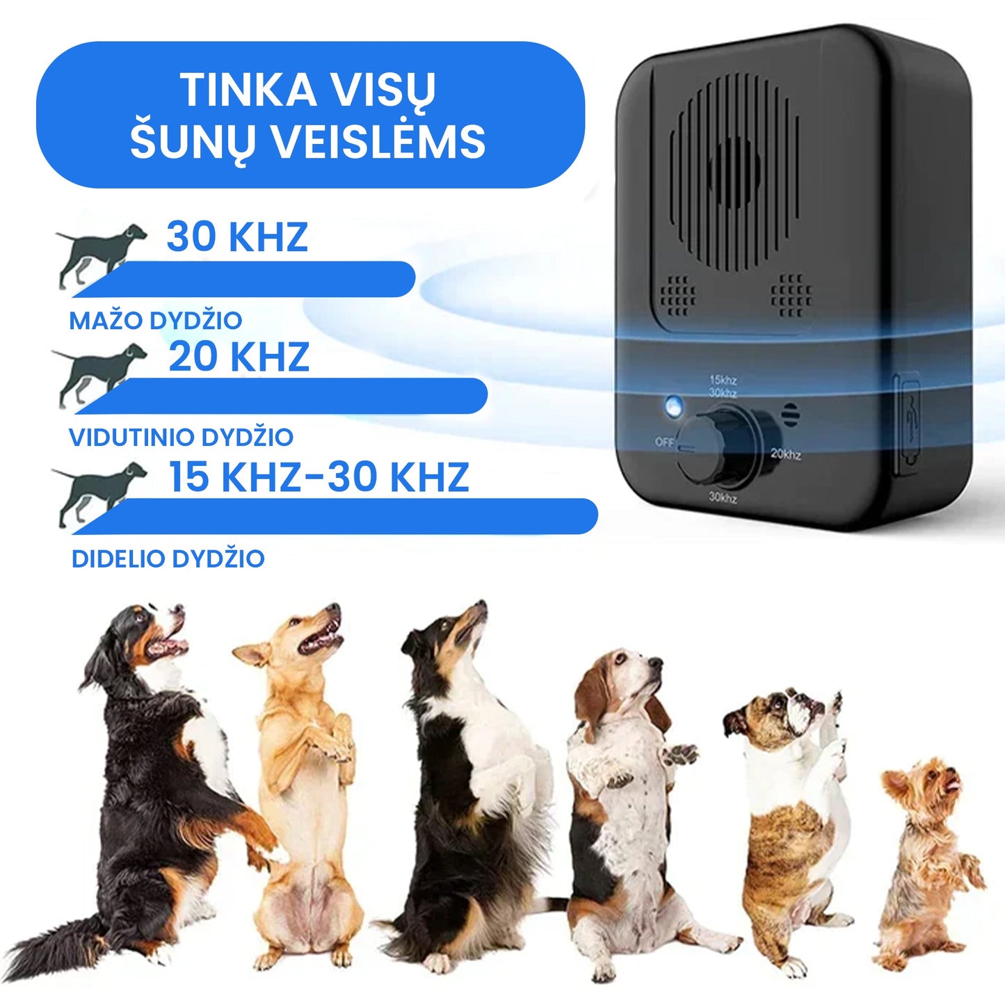 Ultragarsinis prietaisas nuo šunų lojimo