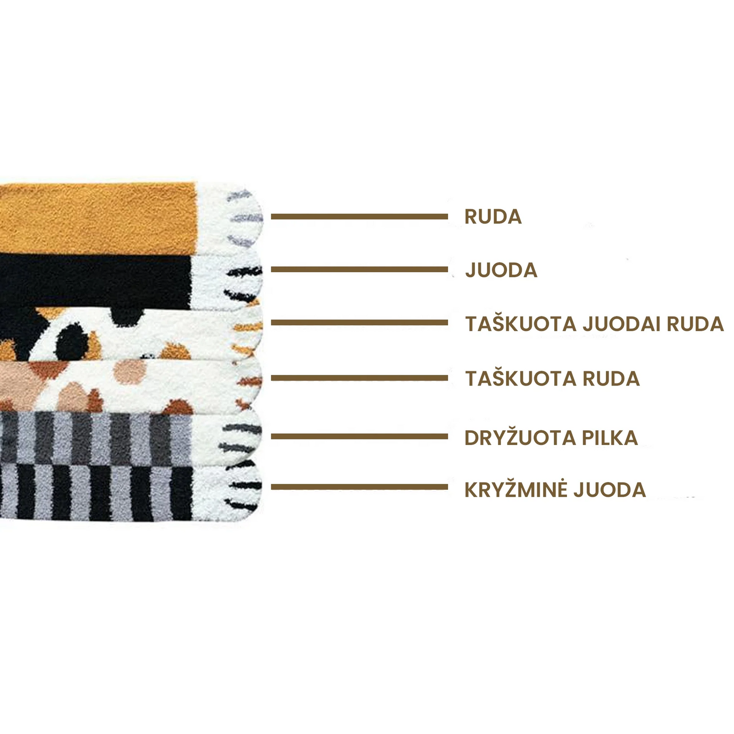 Šiltos kojinės - katino pėdutės (6 poros)