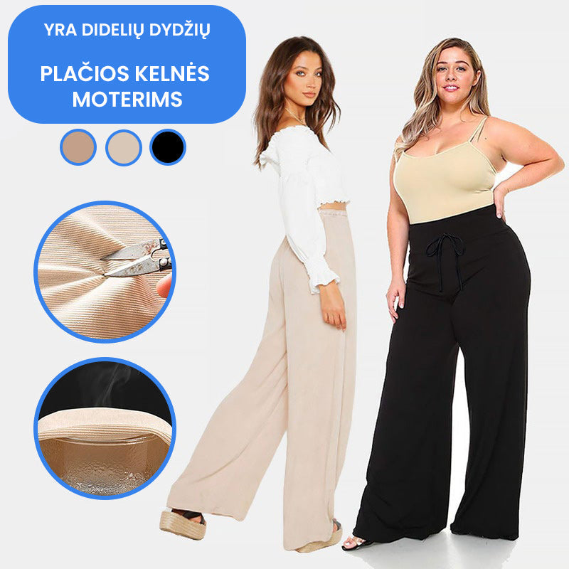 Plačios kelnės moterims