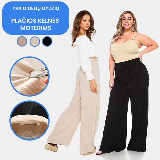 Plačios kelnės moterims