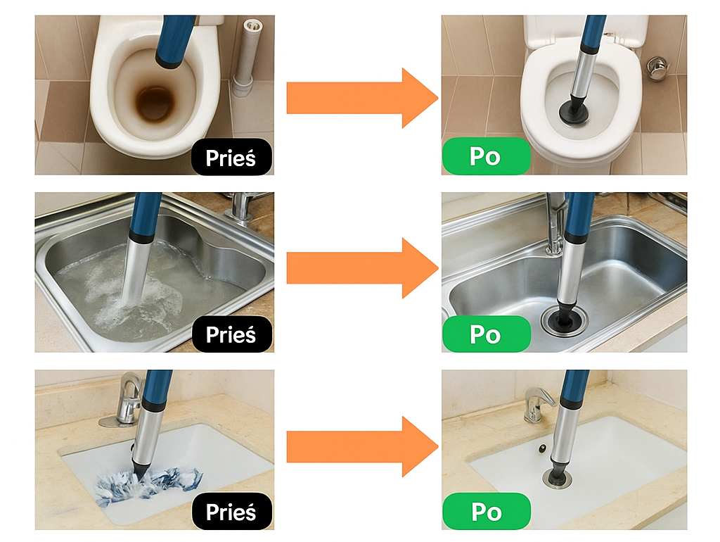Patobulintas Turbo oro slėgio stūmoklis 2,0™ | Išvalo visus drenažo užsikimšimus!