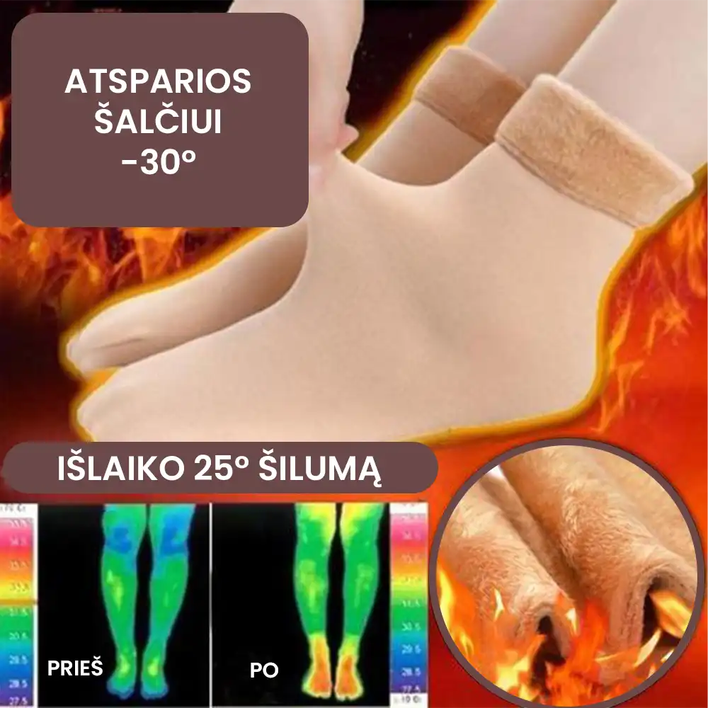 Šiltos, žieminės moteriškos kojinės (10 porų)