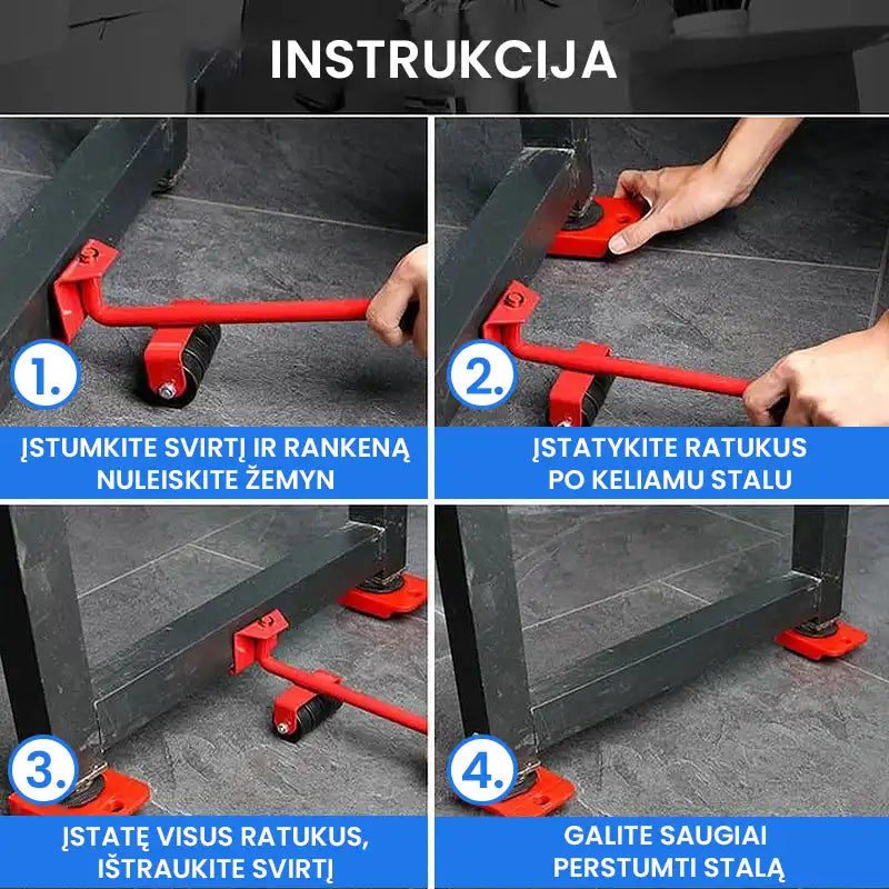 Baldų perkėlimo rinkinys (4 ratukai)