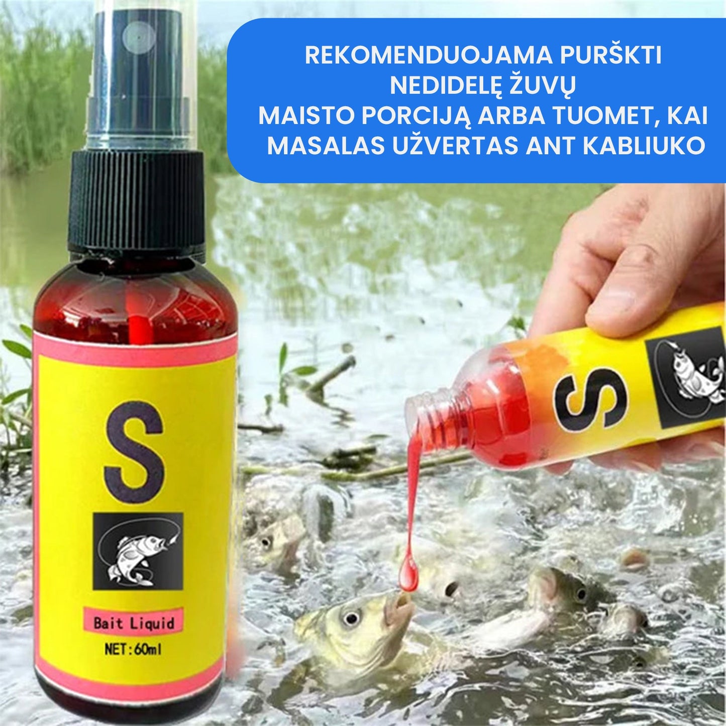 Purškiamas masalo kvapas žuvims