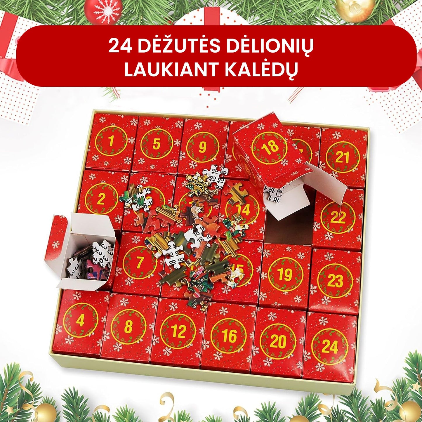 Advento kalendorius - dėlionė "Kalėdų senelio rojus"