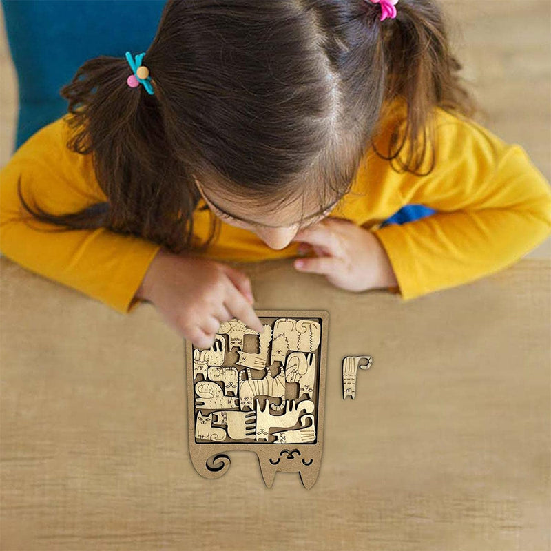 Medinė kačiukų dėlionė