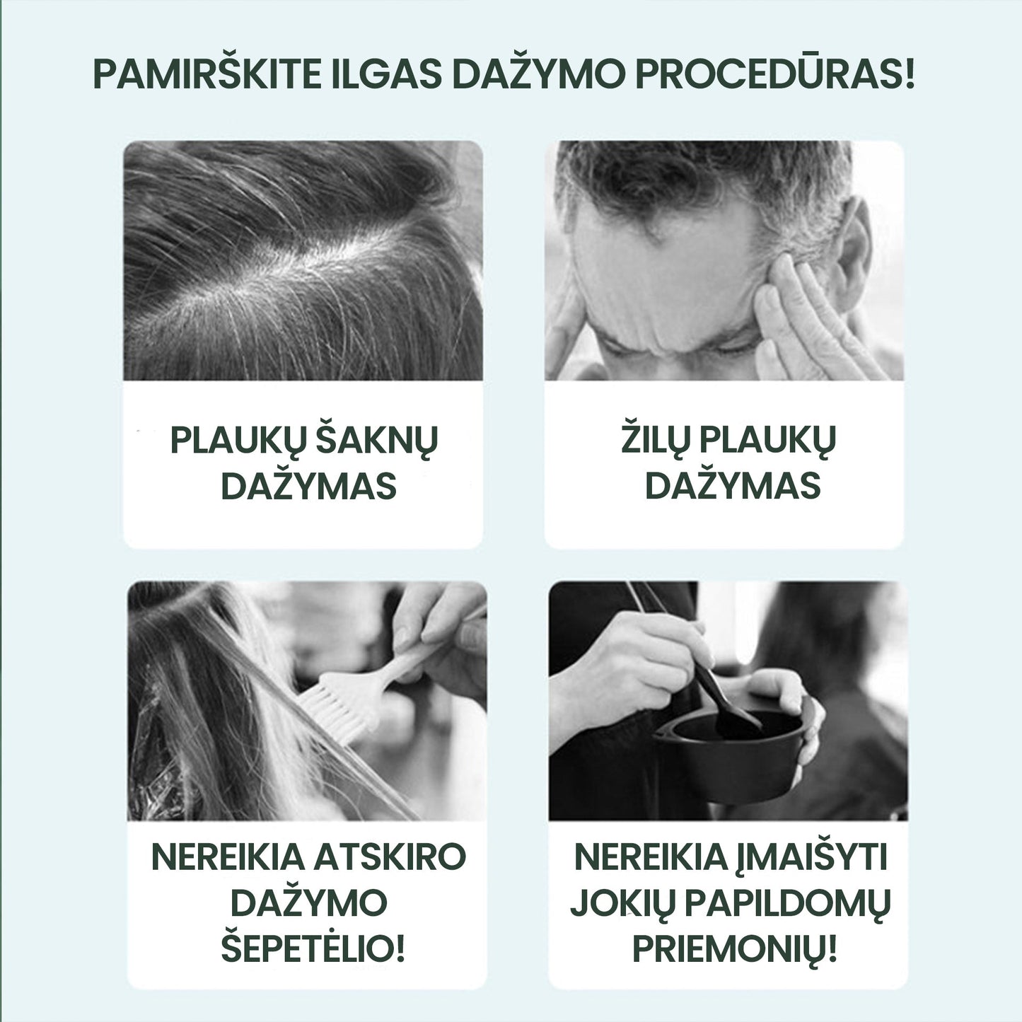 Ilgalaikiai plaukų dažai su natūraliais ekstraktais