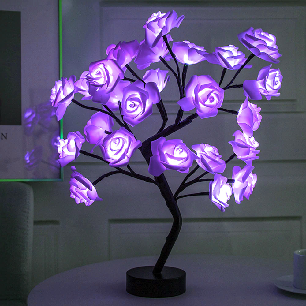 LED lempa su rožėmis