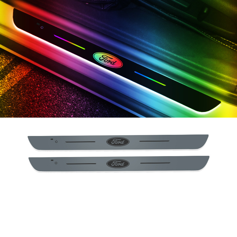 Šviečiančios automobilių durelių slenksčių juostos