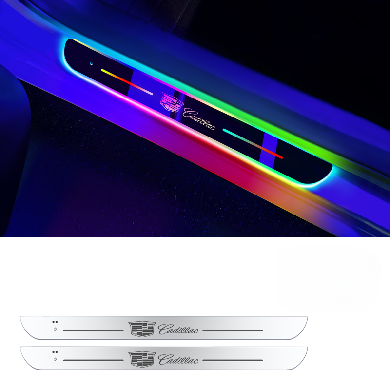 Šviečiančios automobilių durelių slenksčių juostos