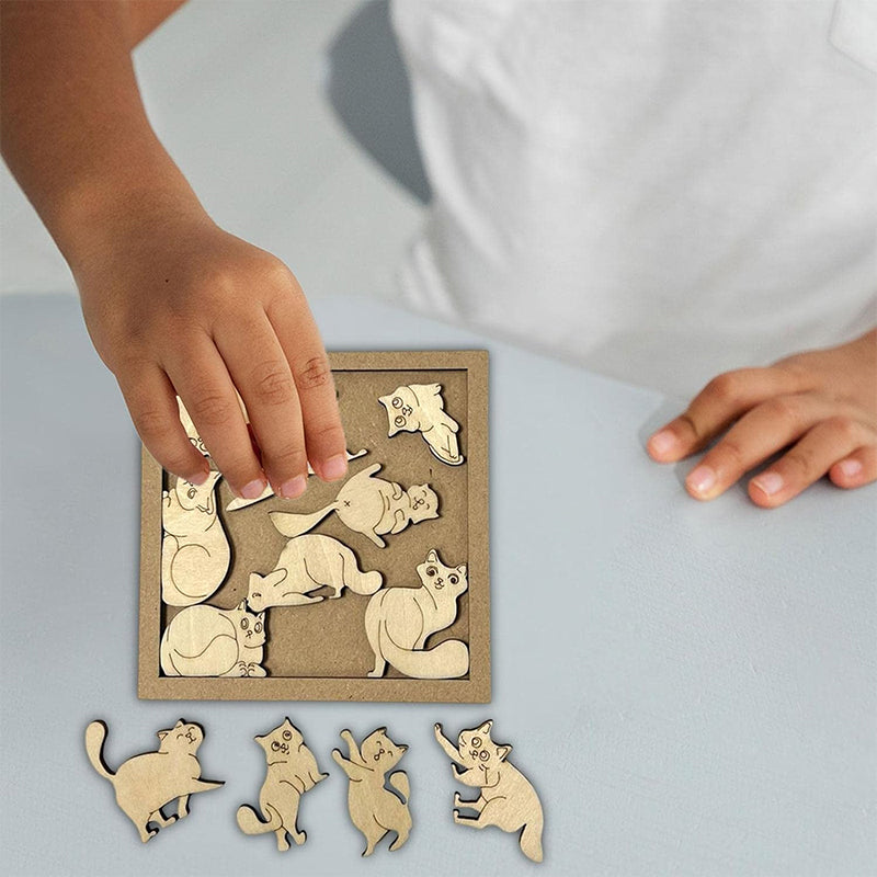 Medinė kačiukų dėlionė