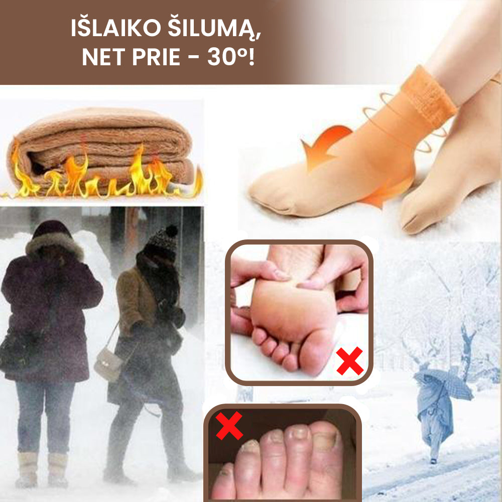 Šiltos, žieminės moteriškos kojinės (10 porų)