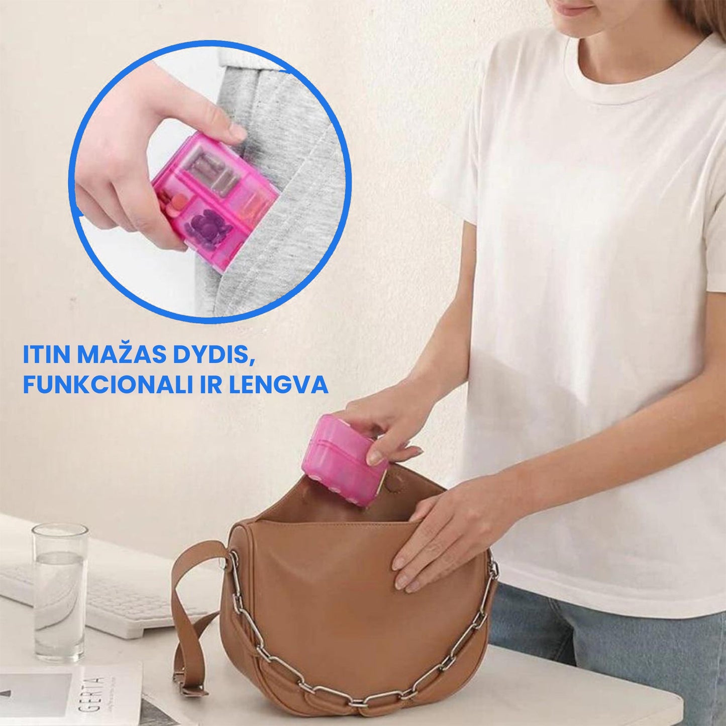 TravelMed™ - nešiojama tablečių dėžutė (2 vnt.)