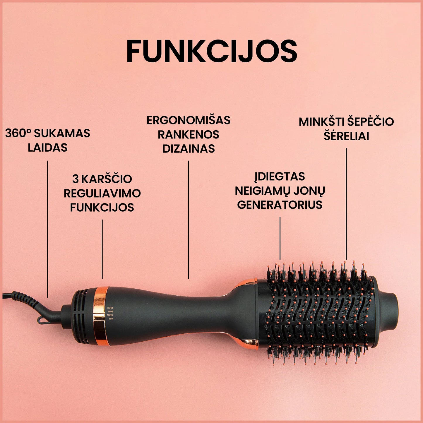 BlowBrush™ - Plaukų džiovinimo šepetys