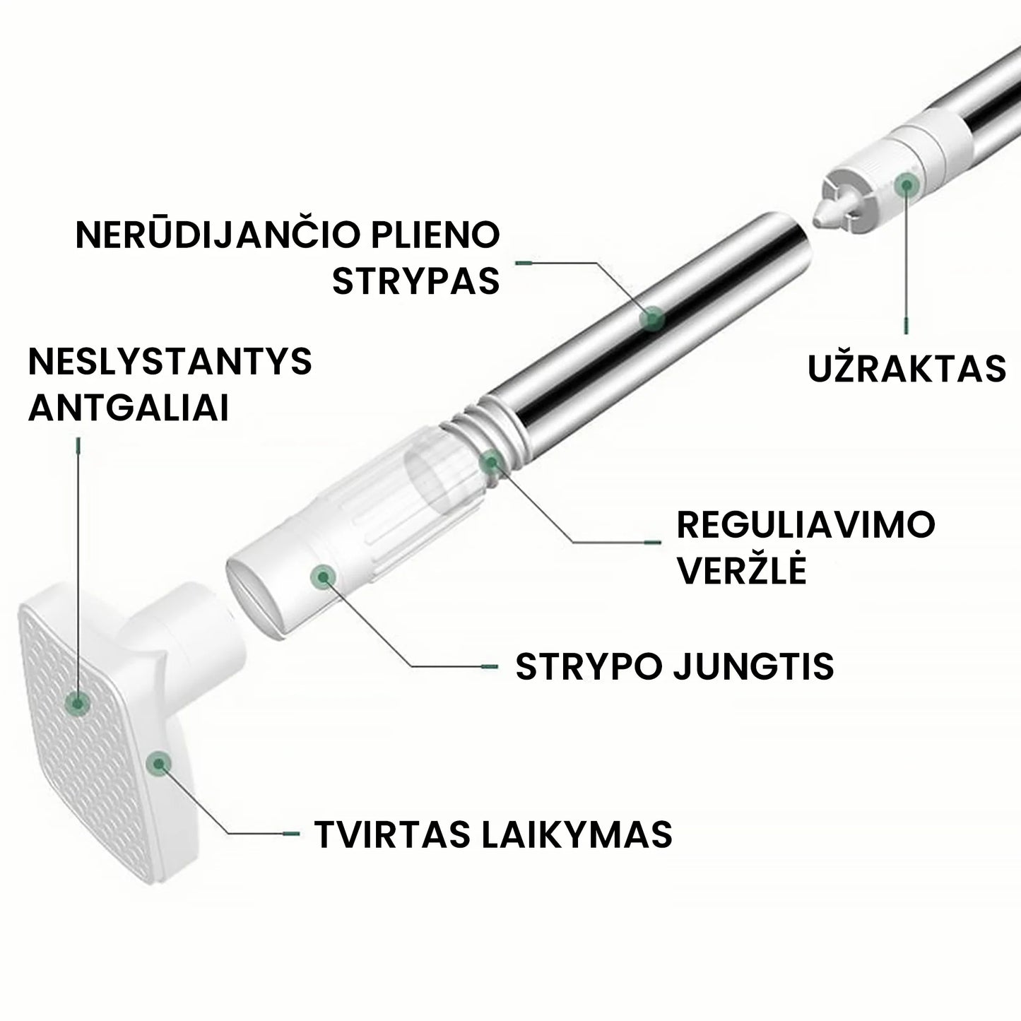 Nešiojamas drabužių turėklas