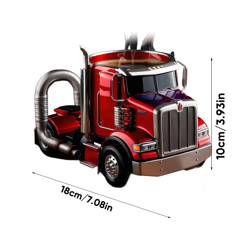 Sunkvežimio dizaino kavos puodelis