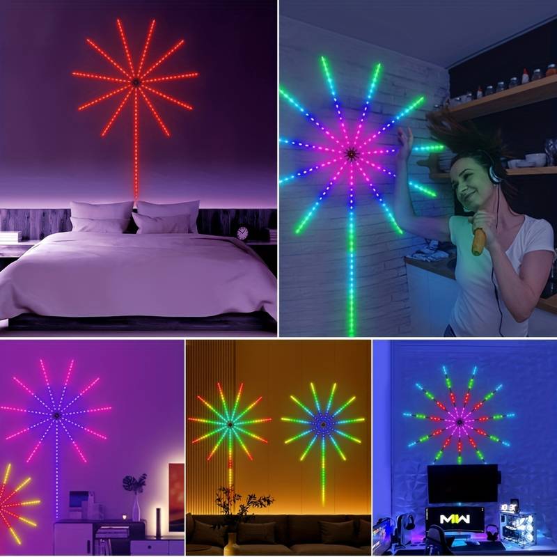 Fejerverkus imituojančios LED šviesos