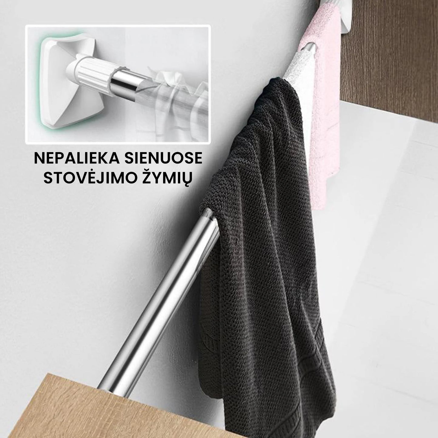 Nešiojamas drabužių turėklas