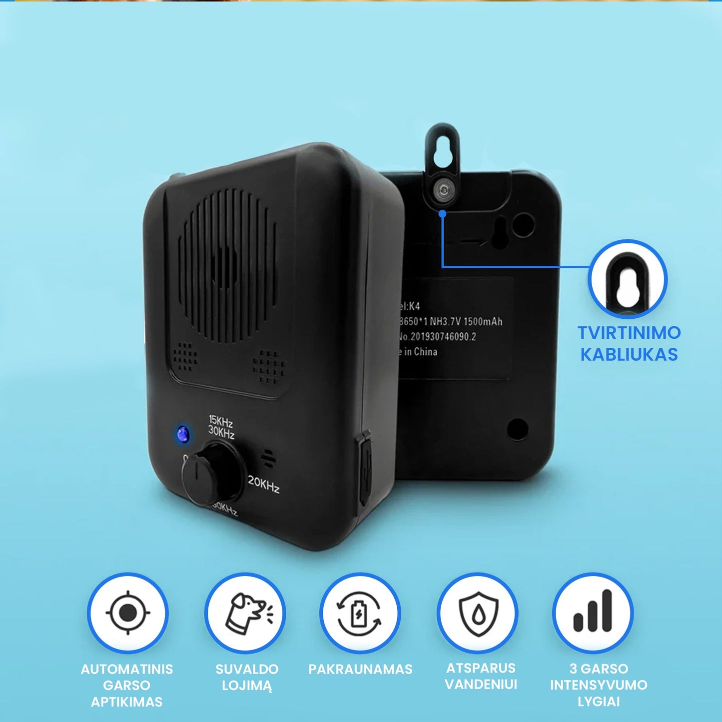 Ultragarsinis prietaisas nuo šunų lojimo