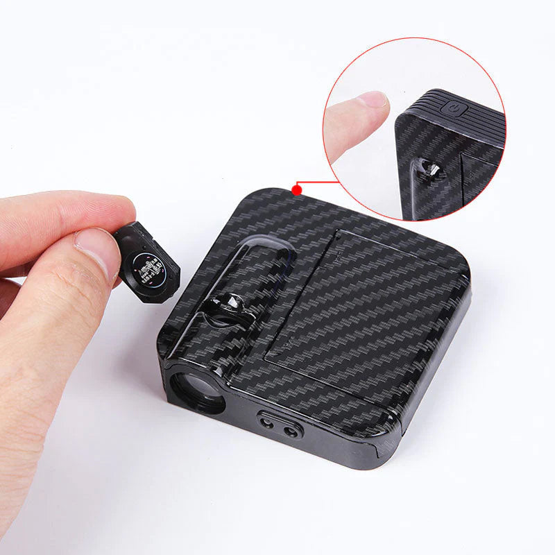 LED lemputė su šviečiančiu automobilio ženkliuku