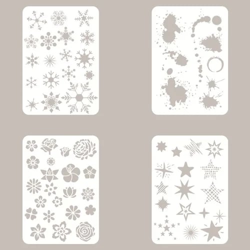 Tapybos kempinėlių ir trafaretų rinkinys