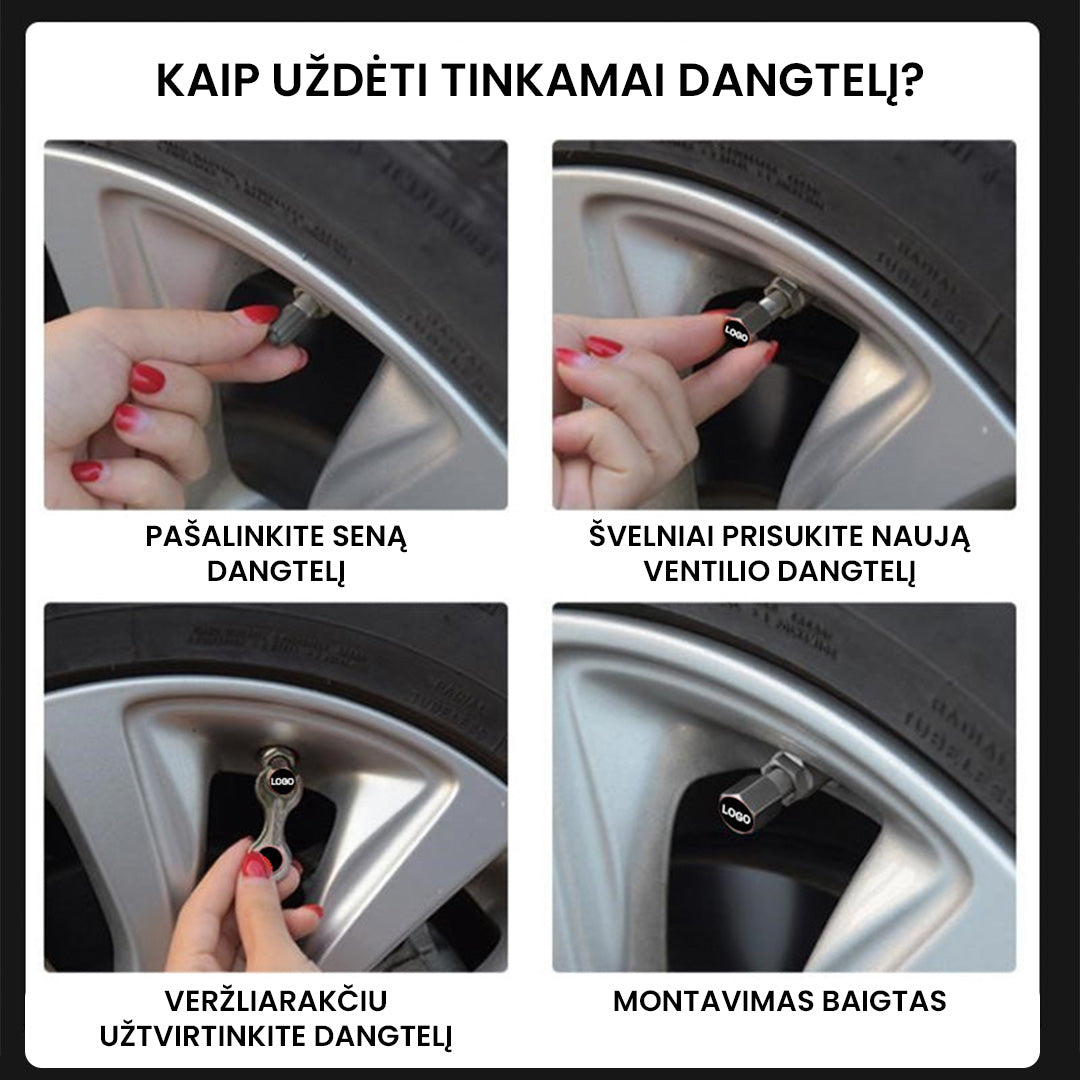 Padangų ventilių dangteliai (4 vnt.)