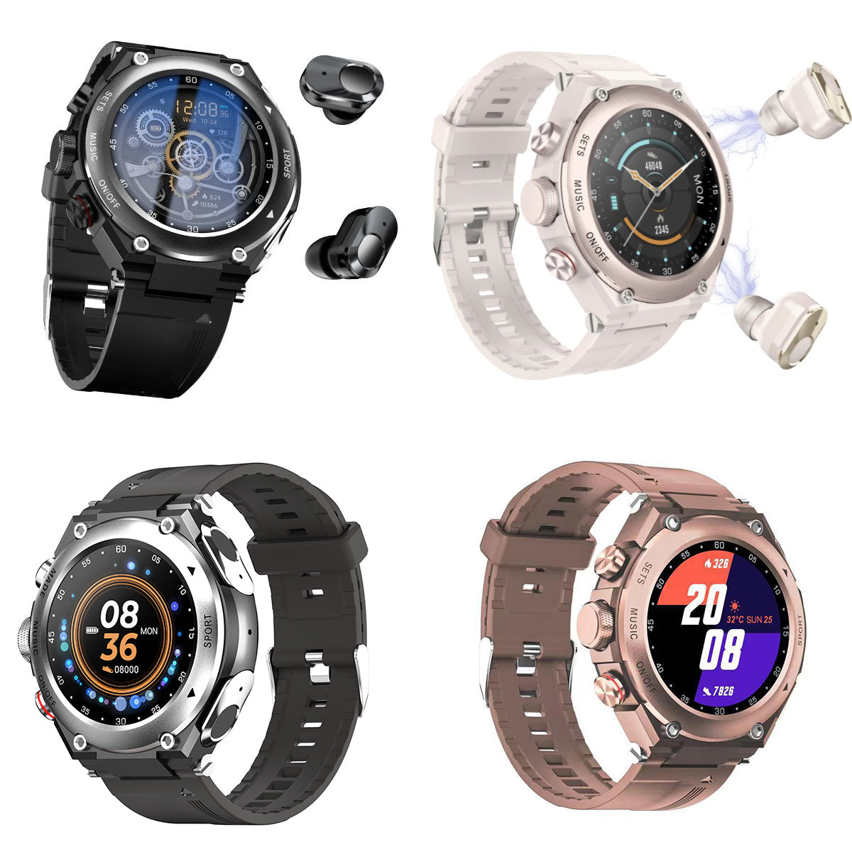 Išmanus laikrodis su belaidėmis ausinėmis