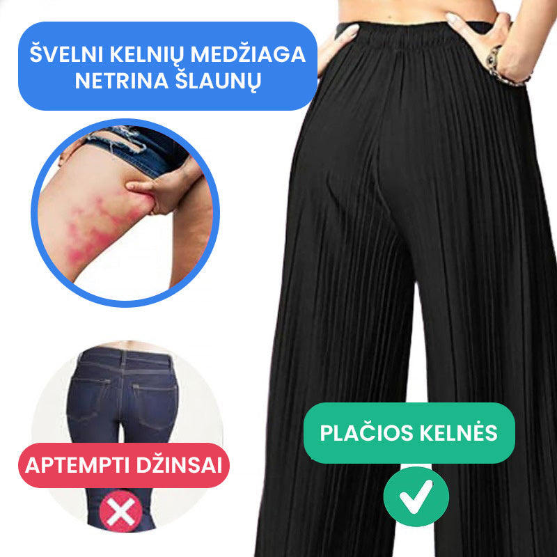 Plačios kelnės moterims