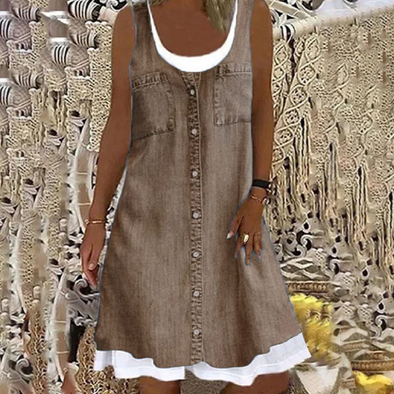 Džinsinė laisvalaikio suknelė