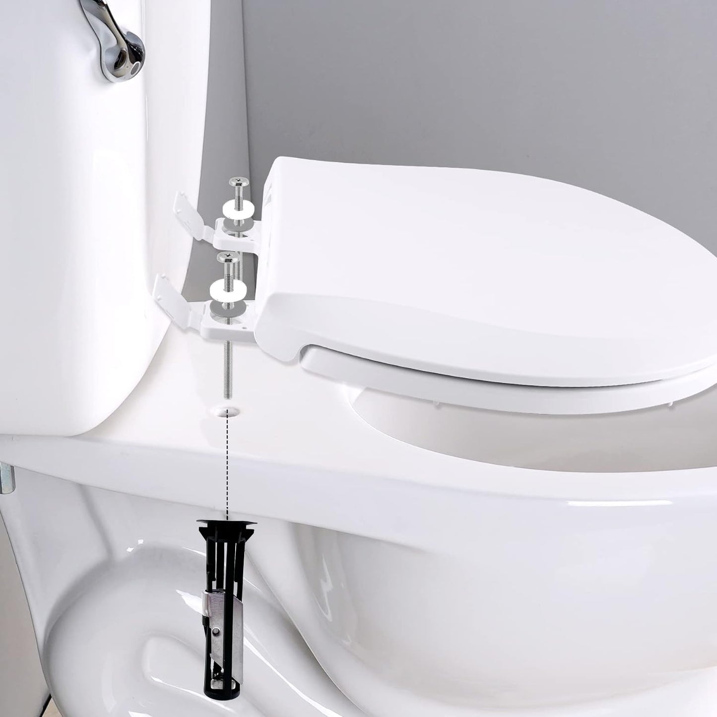 Tualeto dangčio fiksatoriai