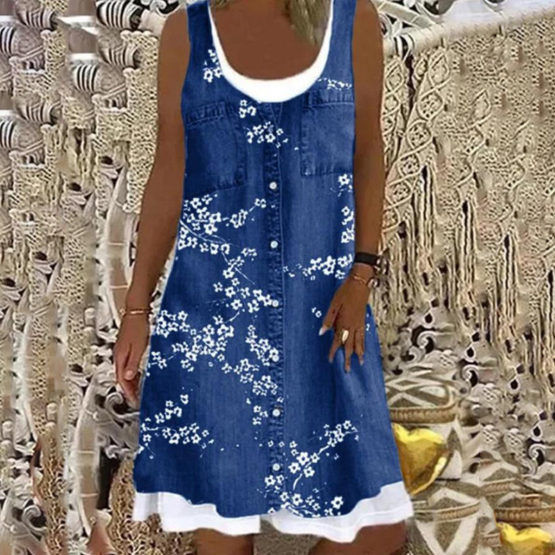 Džinsinė laisvalaikio suknelė