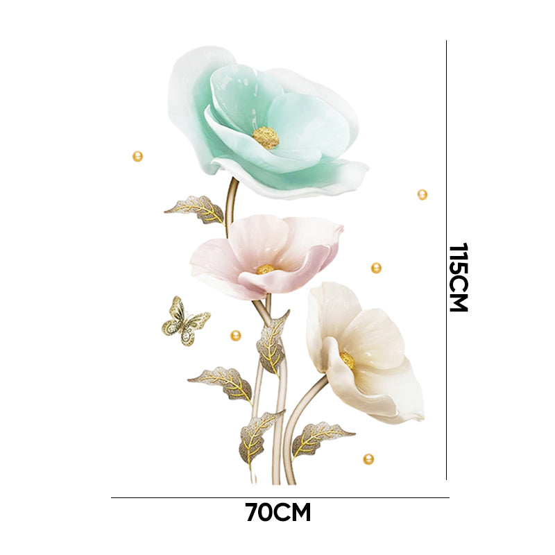 Priklijuojamos 3D gėlių dekoracijos