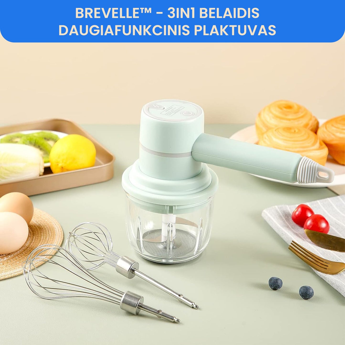 Brevelle™ - 3in1 belaidis daugiafunkcinis plaktuvas