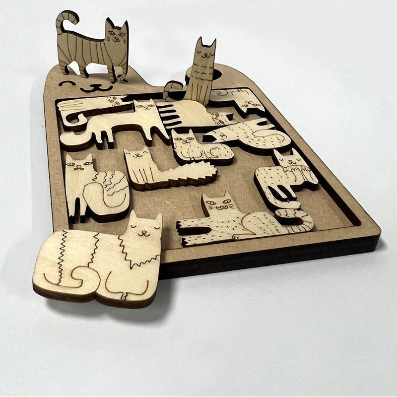 Medinė kačiukų dėlionė