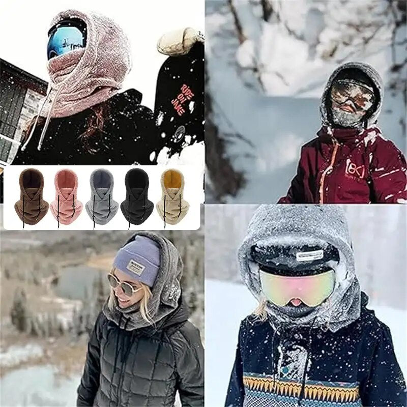 Šilta veido kaukė su gobtuvu
