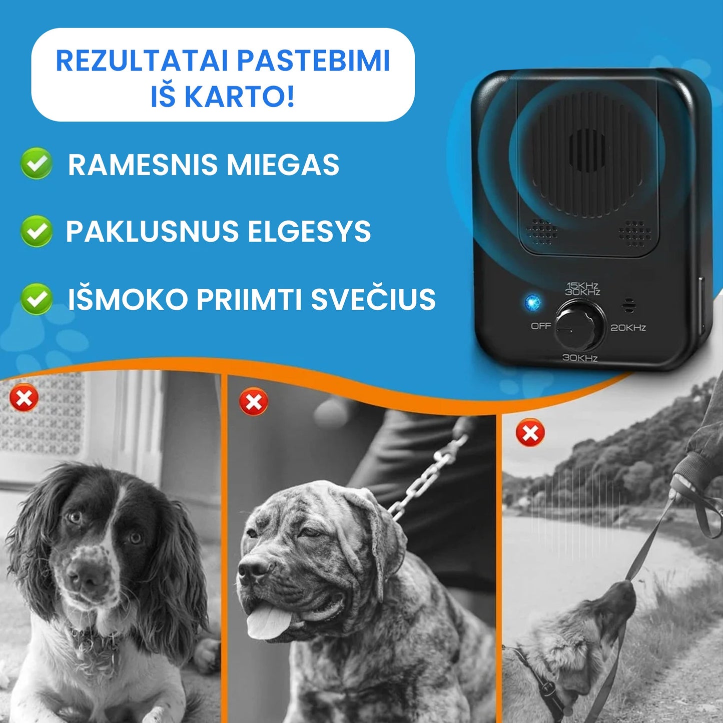 Ultragarsinis prietaisas nuo šunų lojimo