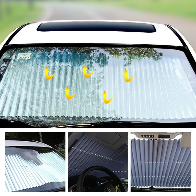 Užtraukiama priekinio automobilio stiklo žaliuzė