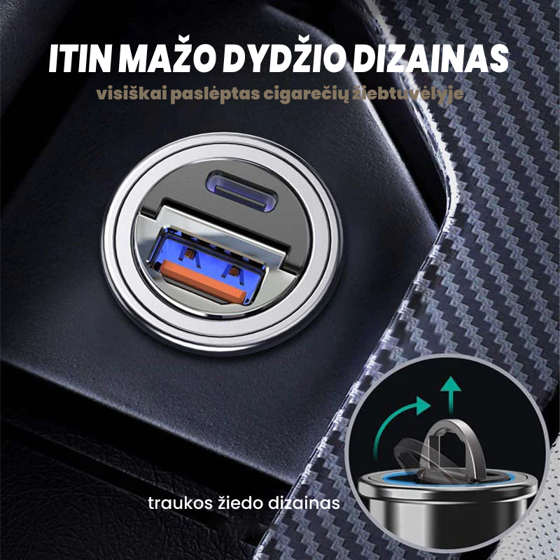 \CarAdapt\" greito įkrovimo telefono pakrovėjas mašinai"