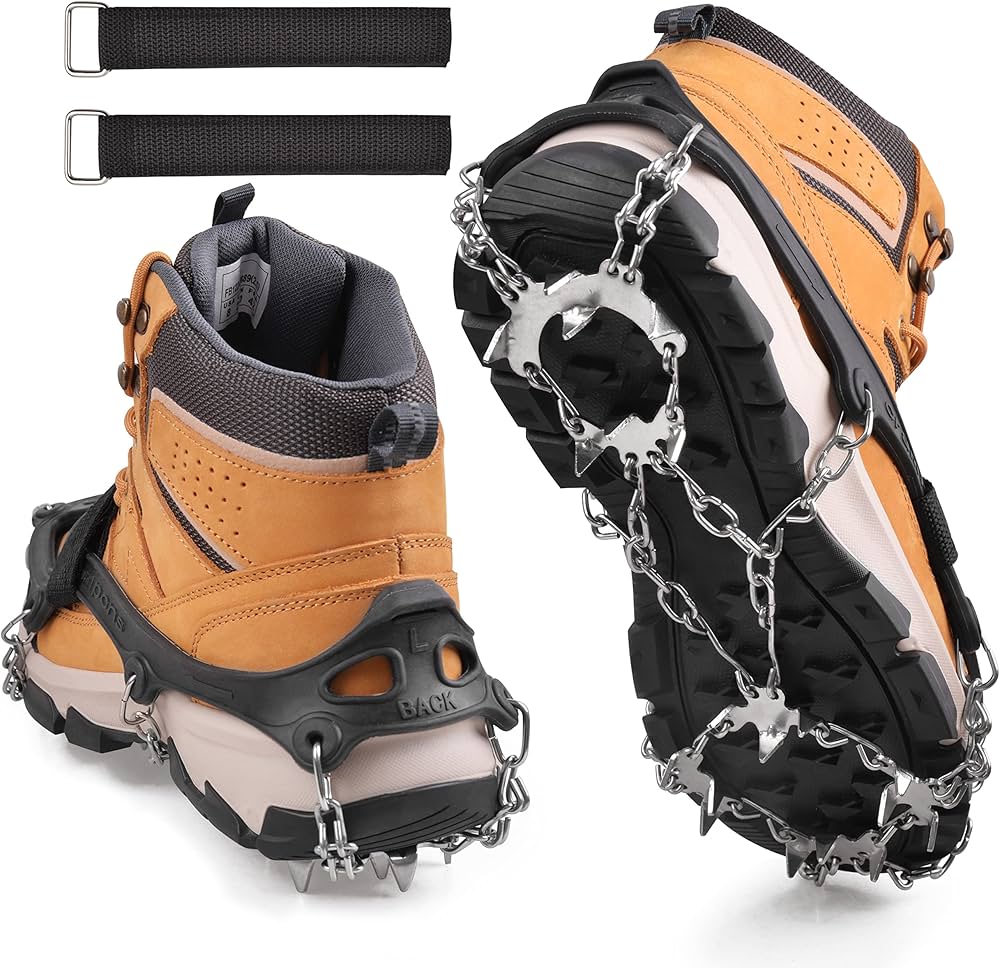 Neslystantys guminiai antgaliai su grandinėm lauko batams