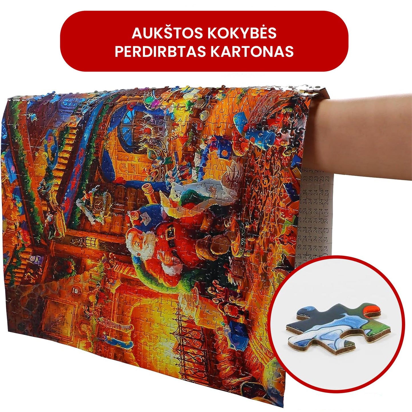 Advento kalendorius - dėlionė "Kalėdų senelio rojus"