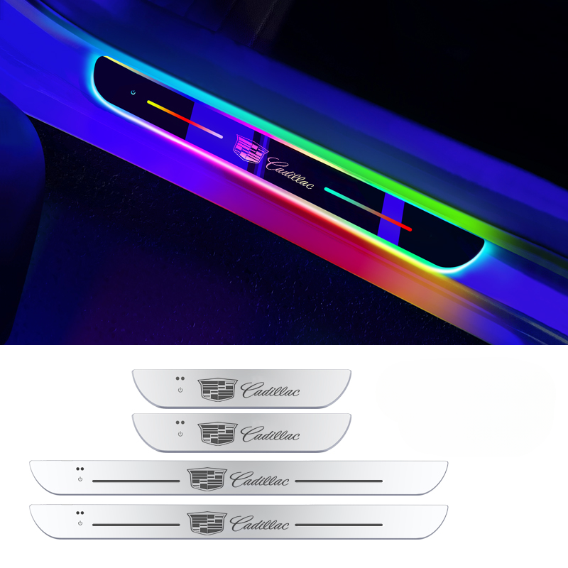 Šviečiančios automobilių durelių slenksčių juostos