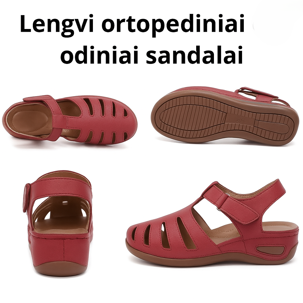 Lengvi ortopediniai odiniai sandalai aukščiausios kokybės