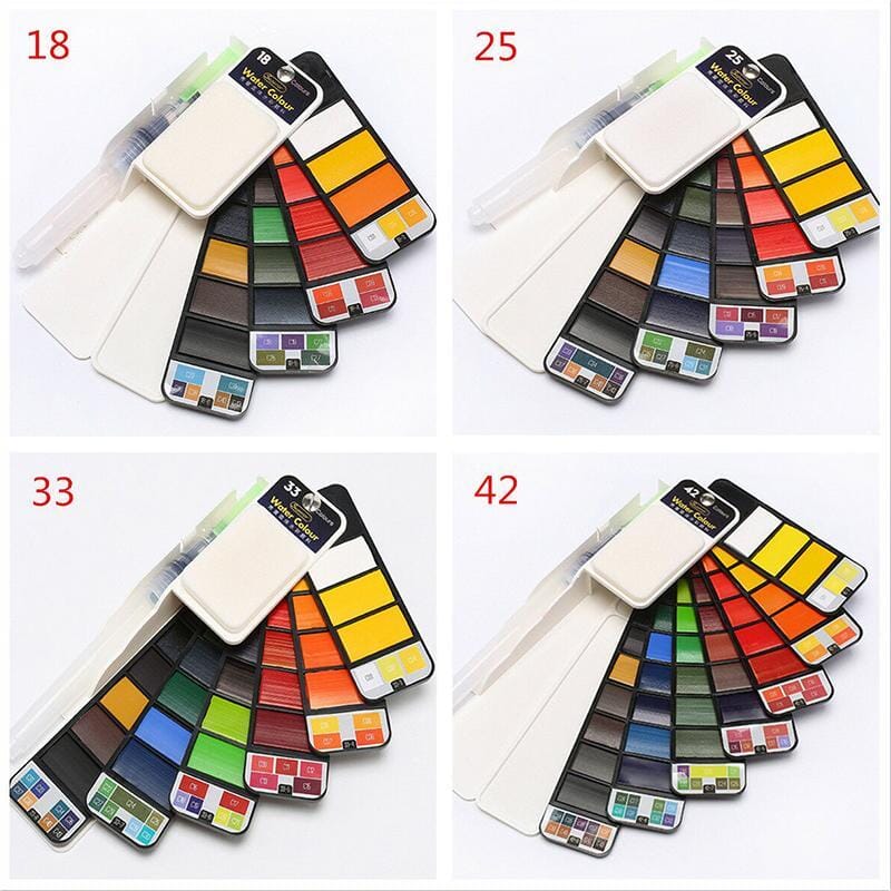 Įvairių spalvų guašo paletė