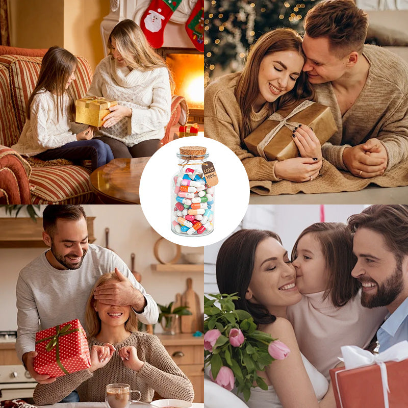 Kapsulės su žinute viduje