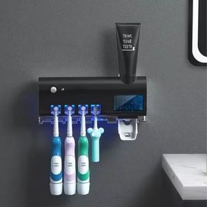 Inovatyvus dantų higienos įrenginys su UV sterilizatoriumi ir dantų pastos dozatoriumi – 7 nuotrauka