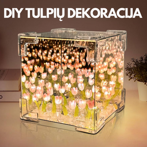 Tulpių žydėjimo veidrodinė dėžutė