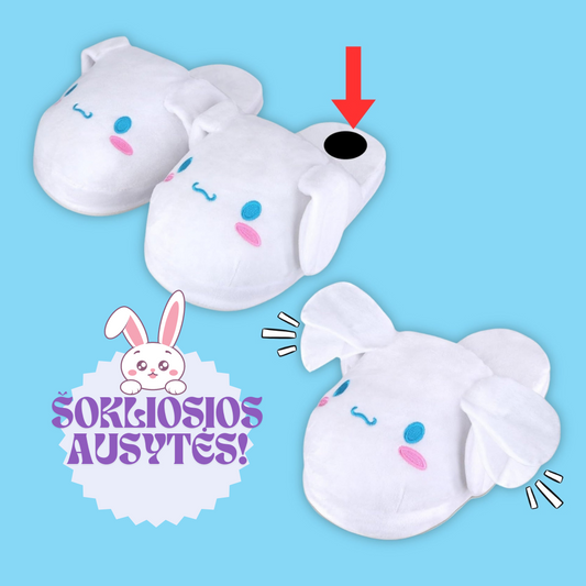 Šlepetės su judančiomis kiškio ausimis